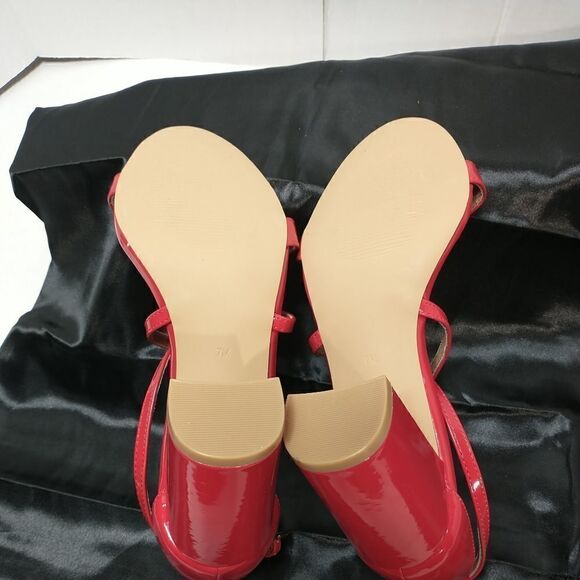 Steve Madden Red Patent Leather Diamonde Strappy Heels Size 7M - Picture 9 of 11